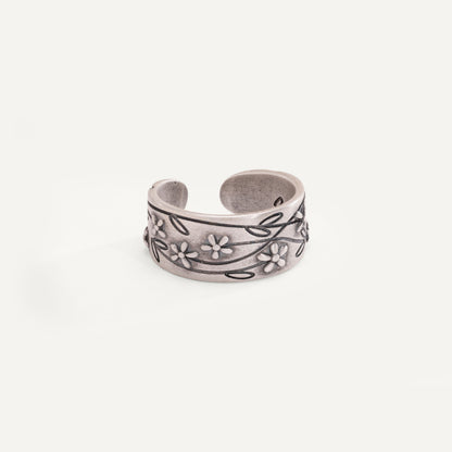 Vintage Botanicals Adjustable Ring (Sterling Silver)