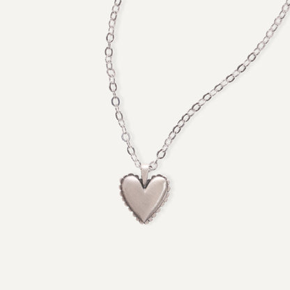 Scalloped Heart Necklace (Sterling Silver)