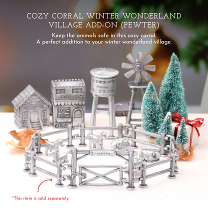 A Pair of Miniature Goats Nativity Figurine Set (Pewter)