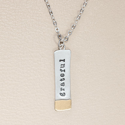 Gold Dipped Bar Necklace  (Sterling Silver & 14K Solid Gold)