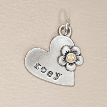 Personalized Birthstone Bloom Jumble Necklace (Sterling Silver)