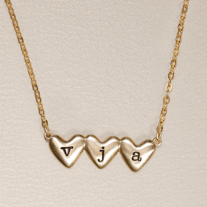 Kindred Hearts Initials Necklace {Gold Plated}