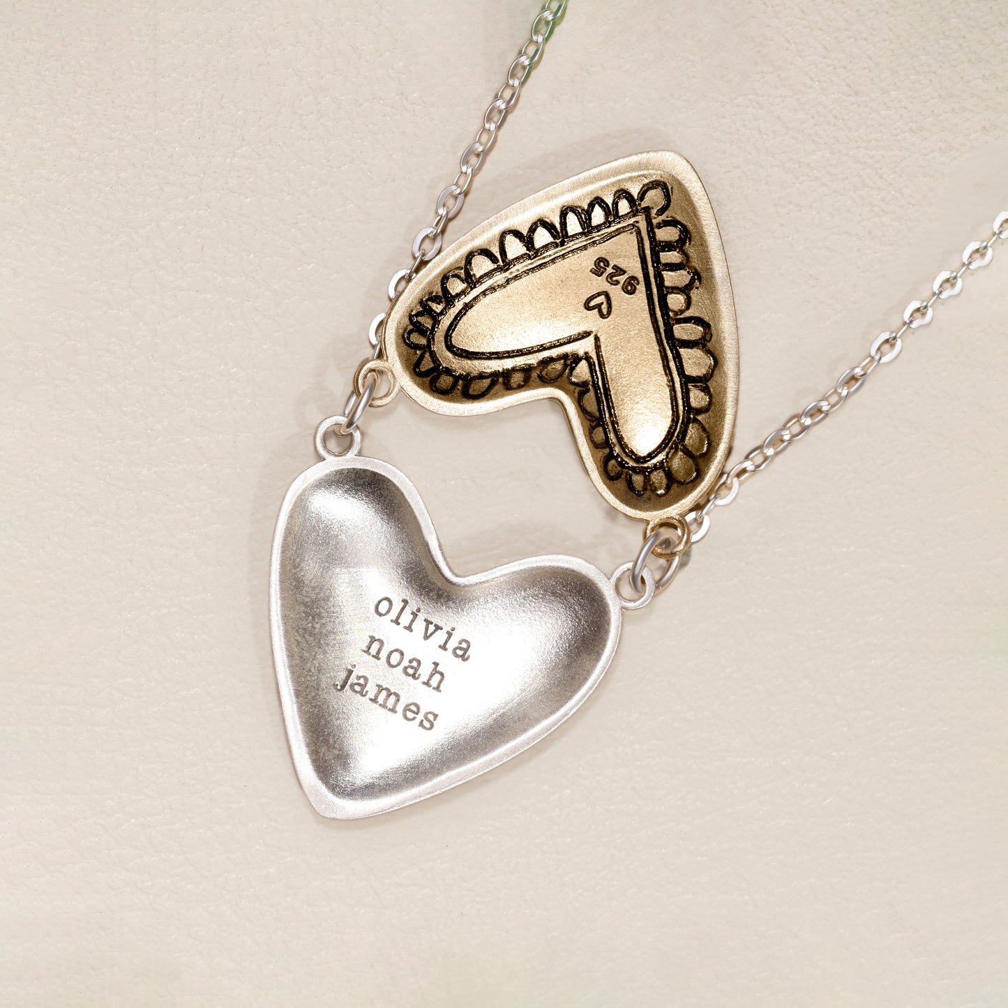 Inside My Heart Hidden Message Necklace-scalloped {Sterling Silver}