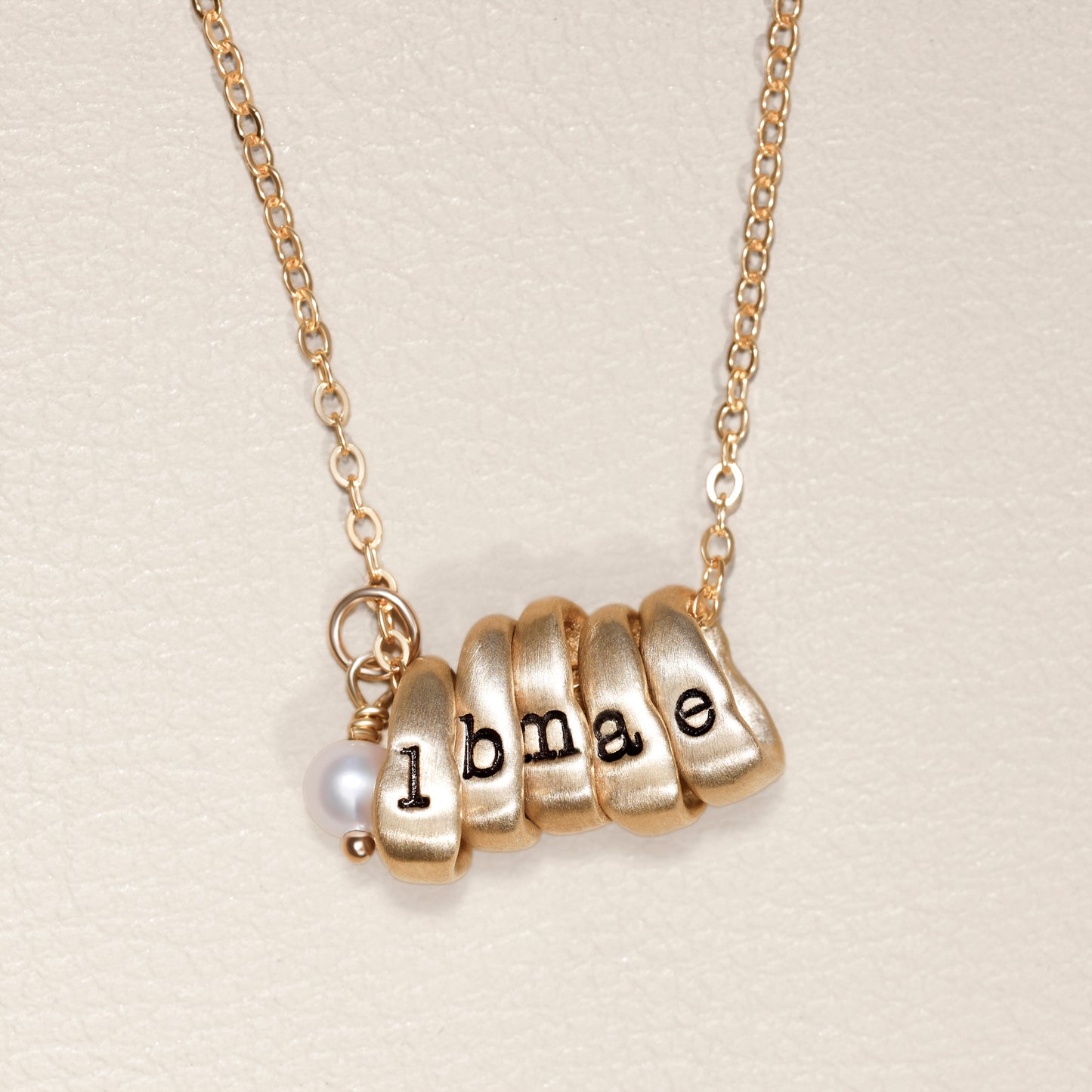 Itty Bitty Initial Ring Charms Necklace  {Gold Plated}