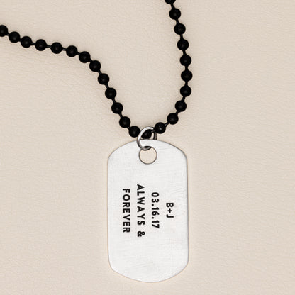 Lasting Bond Dog Tag Necklace Large [Sterling Silver]