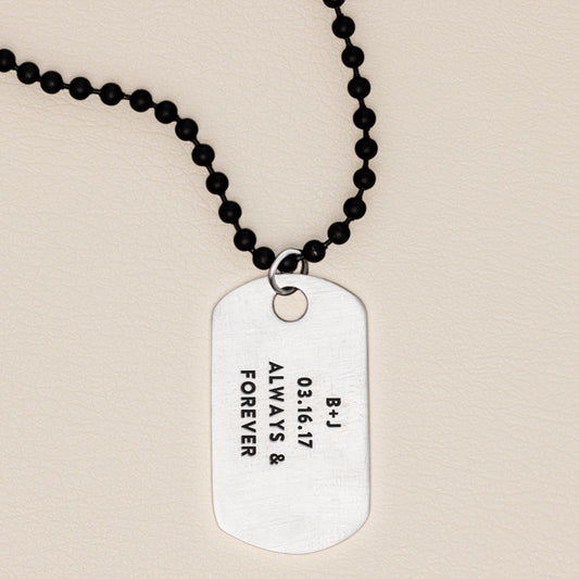 Lasting Bond Dog Tag Necklace Large [Sterling Silver]