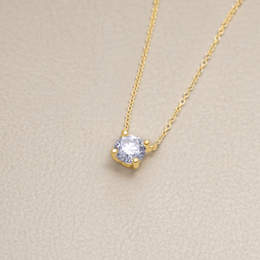 You are a Light Diamond Solitaire Pendant Necklace 1.0ct (14K Solid Gold)