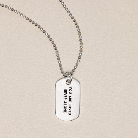 Lasting Bond Dog Tag Necklace Small [Sterling Silver]