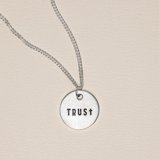 Trust Disc Pendant Necklace (Sterling Silver)