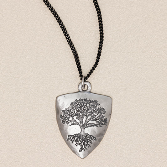 Family Tree Shield Necklace [Sterling Silver]