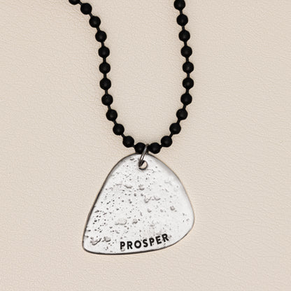 Gritty Music Pick Necklace (Antiqued Sterling Silver)
