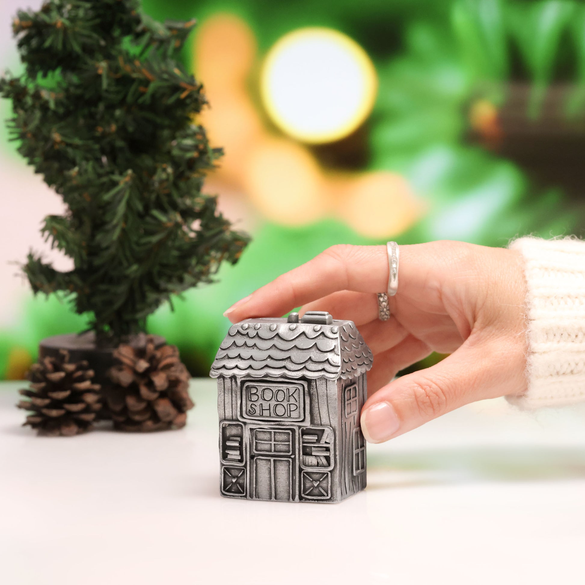 Cozy Book Shop Winter Wonderland Village (Pewter) - Lisa Leonard Designs