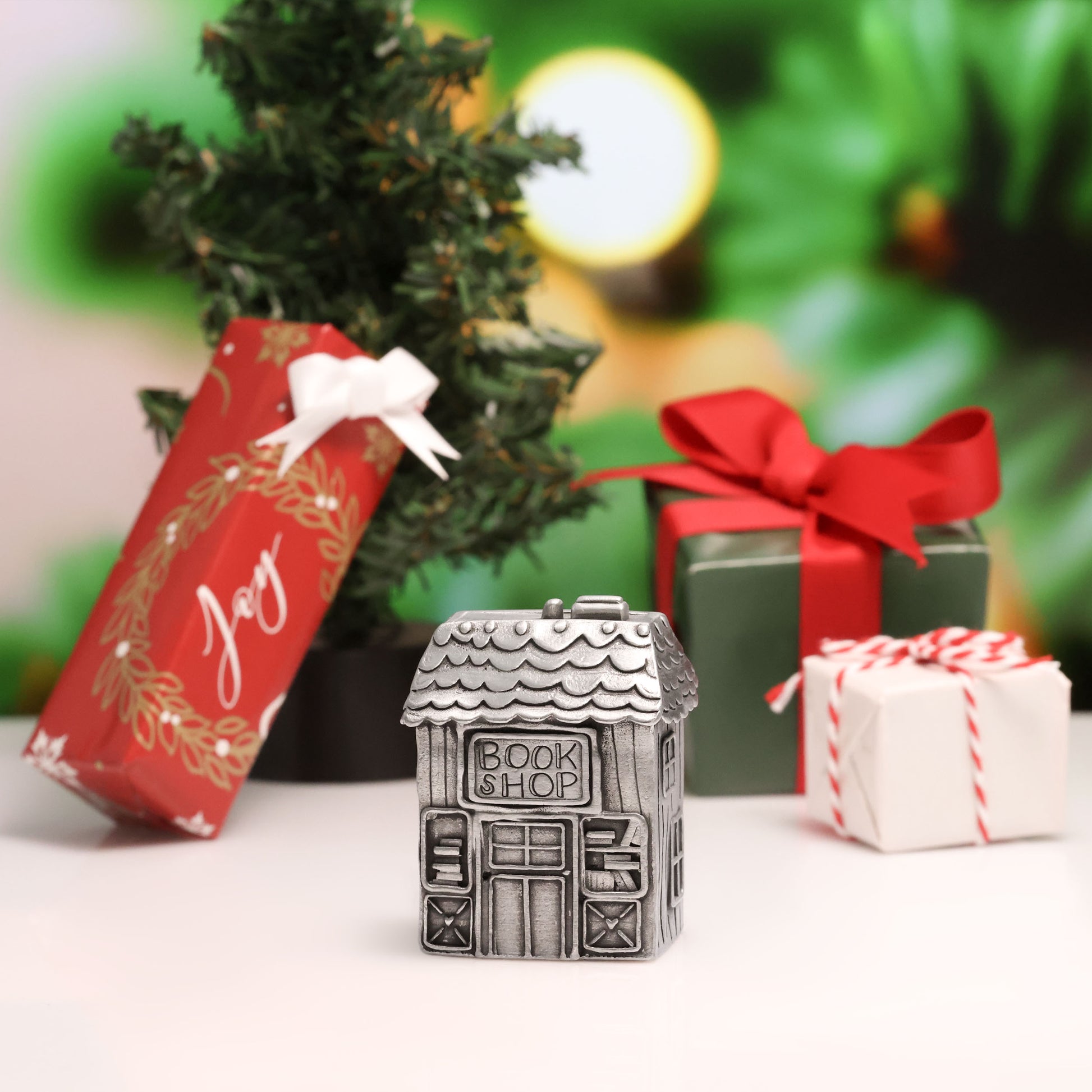 Cozy Book Shop Winter Wonderland Village (Pewter) - Lisa Leonard Designs