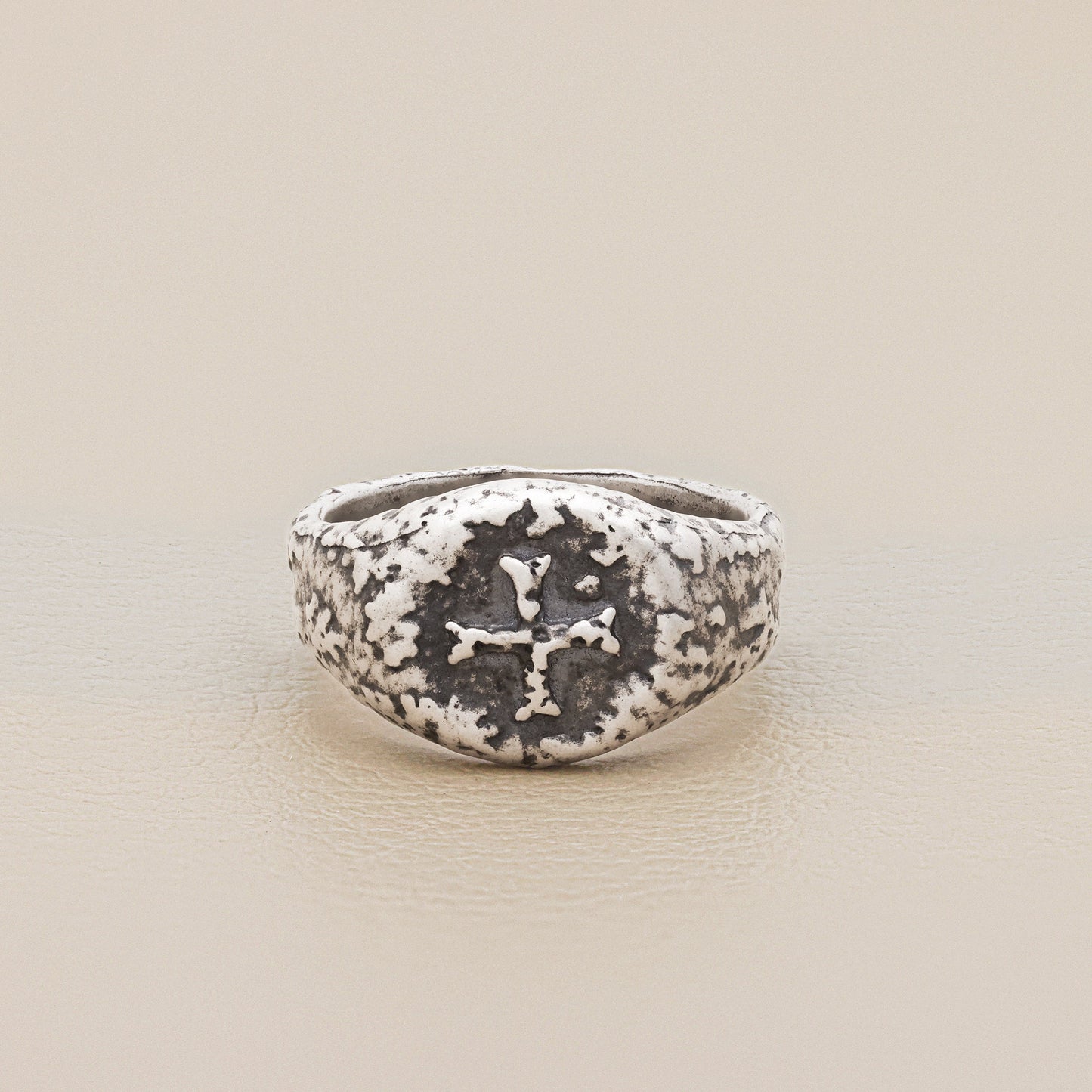 Ancient Cross Signet Ring (Antiqued Sterling Silver)