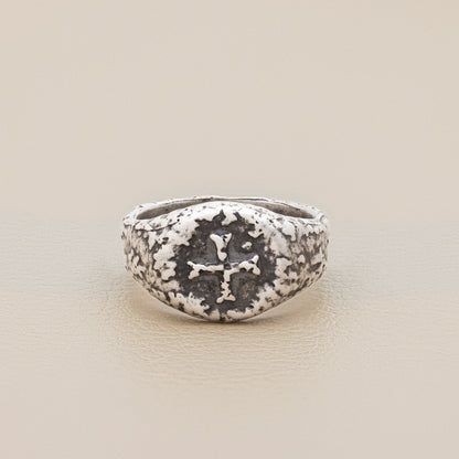 Ancient Cross Signet Ring (Antiqued Sterling Silver)