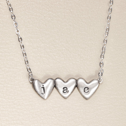 Kindred Hearts  Initials Necklace (Sterling Silver)