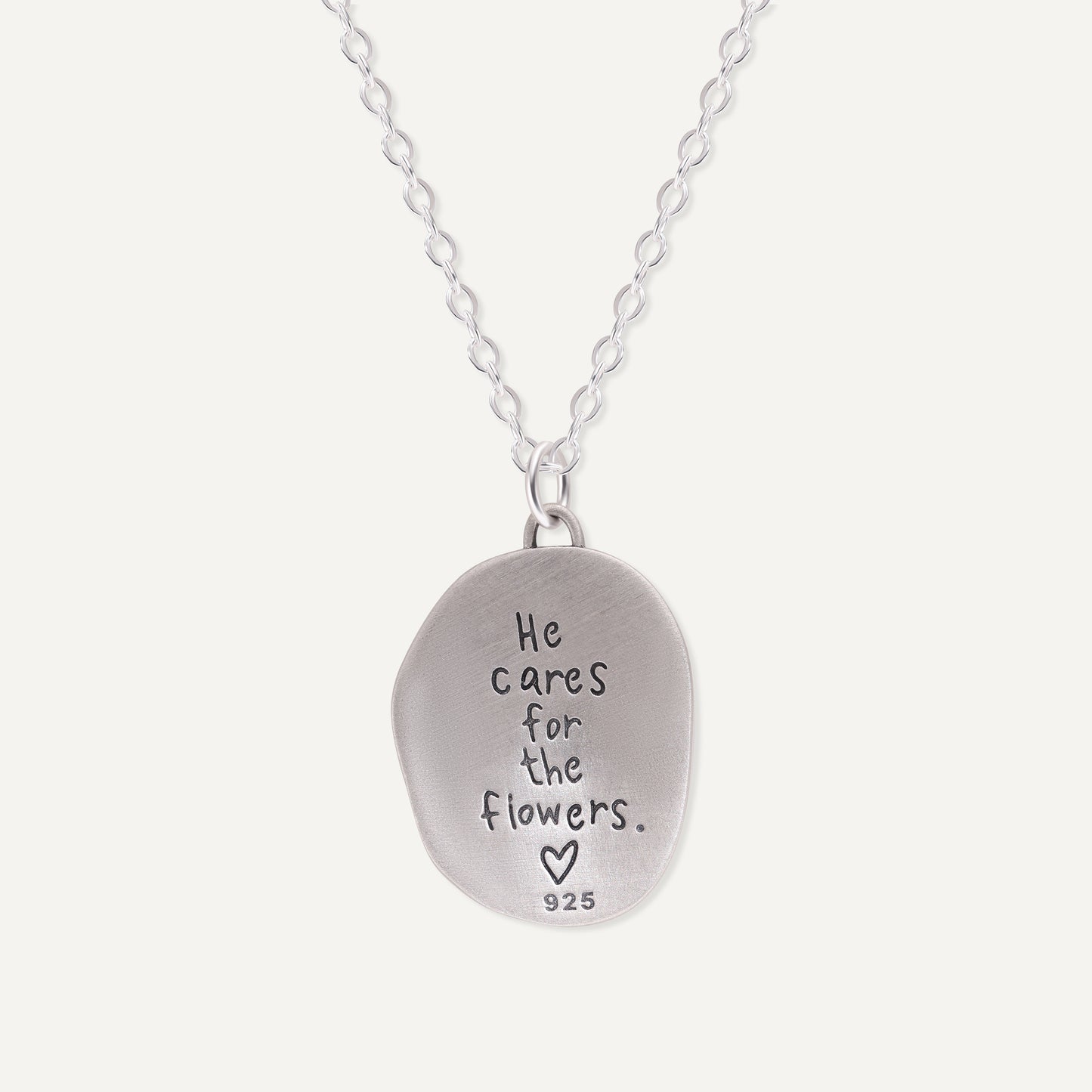 He Cares For the Flowers Necklace (Sterling Silver)