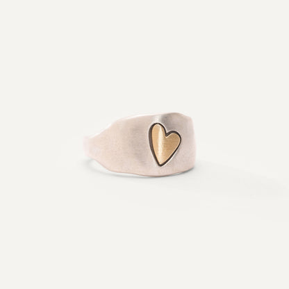 Here's My Heart Mixed Metal Ring (Sterling Silver)