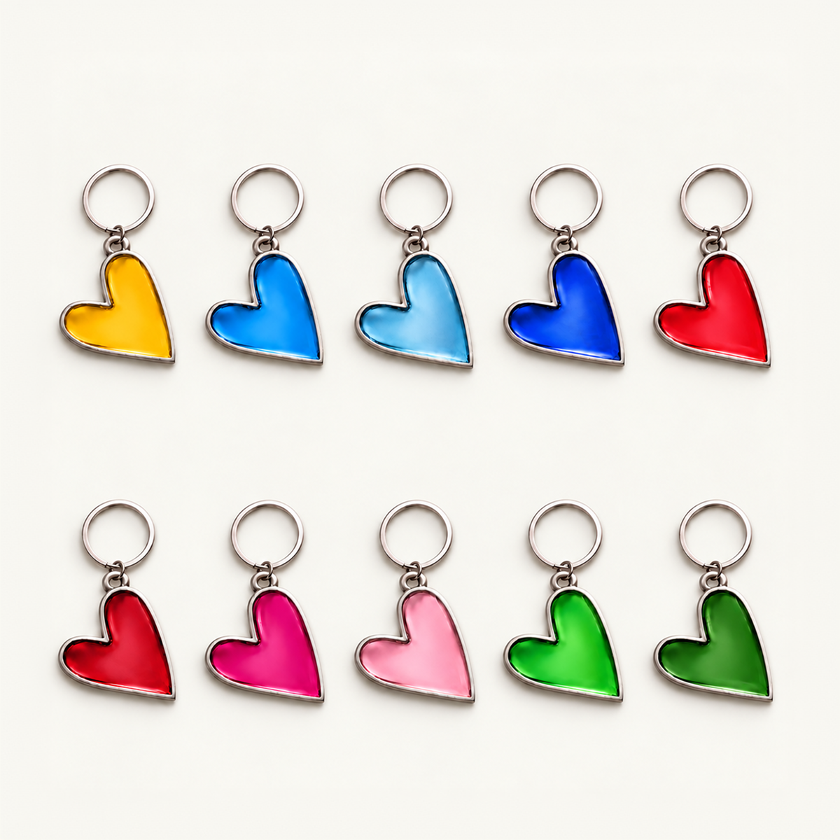Brave Love® Colorful Heart Keychain (Pewter) - Lisa Leonard Designs