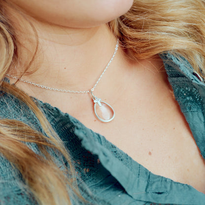 Clear and Bright Cross Necklace (Sterling Silver)