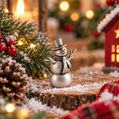 Mr. Snowball the Roly Poly Snowman (Pewter)