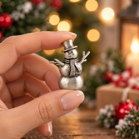 Mr. Snowball the Roly Poly Snowman (Pewter)