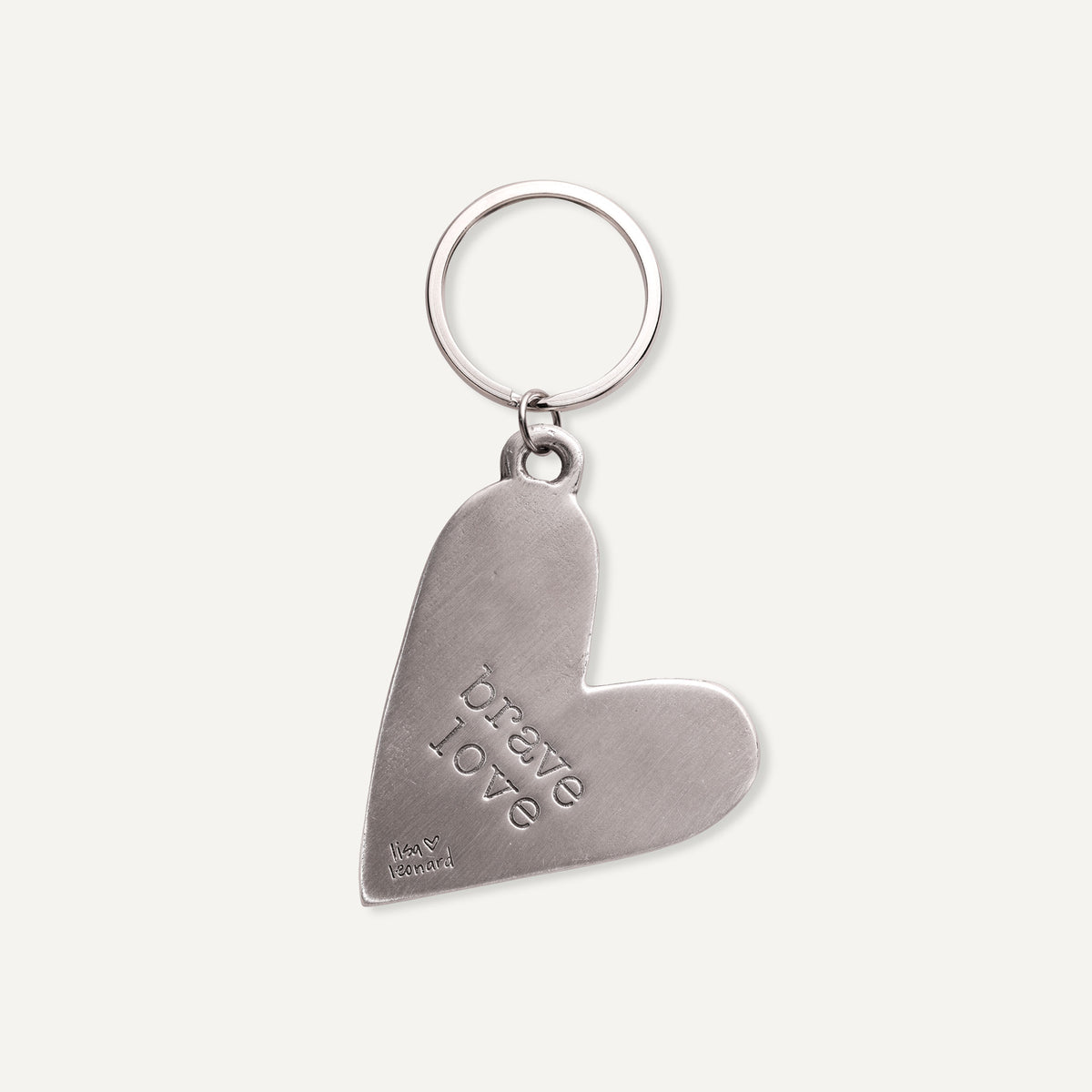 Brave Love® Colorful Heart Keychain (Pewter)