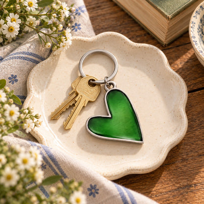 Brave Love® Colorful Heart Keychain (Pewter)