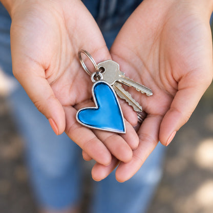 Brave Love® Colorful Heart Keychain (Pewter)