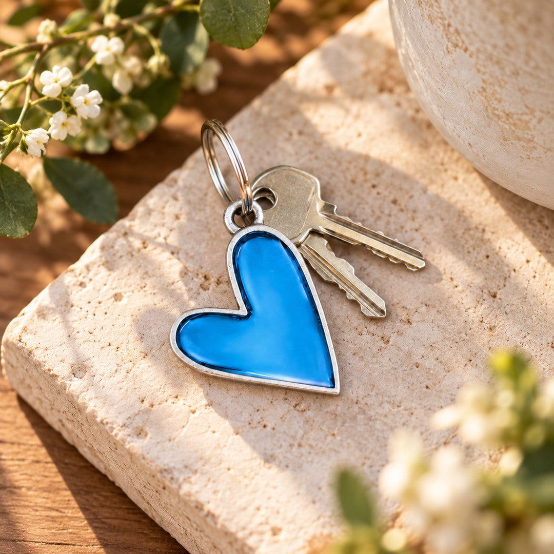 Brave Love® Colorful Heart Keychain (Pewter) - Lisa Leonard Designs