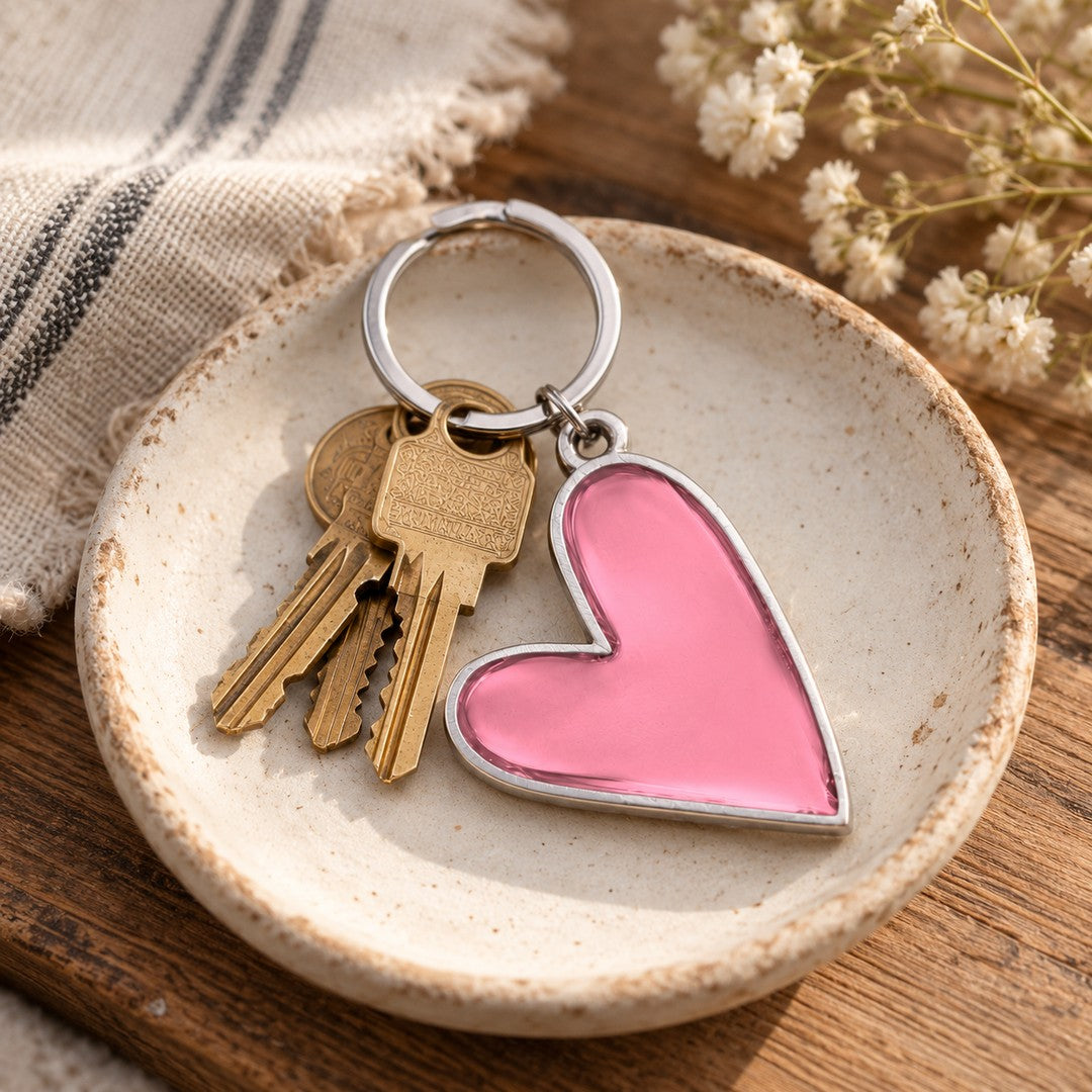 Brave Love® Colorful Heart Keychain (Pewter) - Lisa Leonard Designs