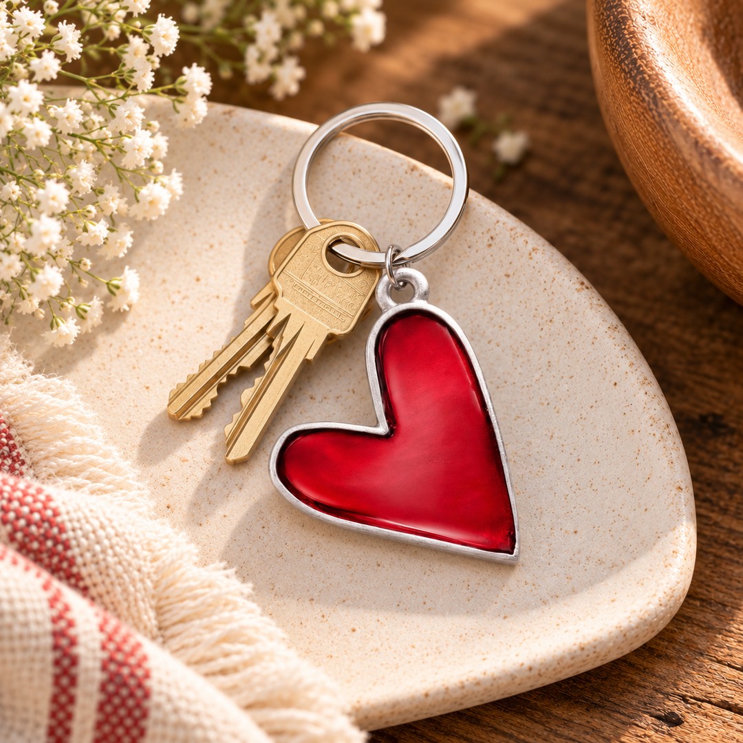 Brave Love® Colorful Heart Keychain (Pewter) - Lisa Leonard Designs