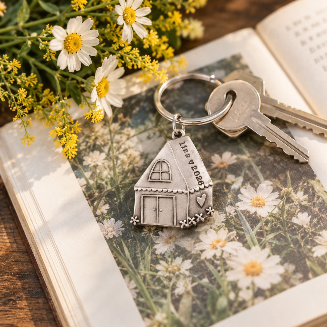 Where My Heart Lives Keychain (Pewter)