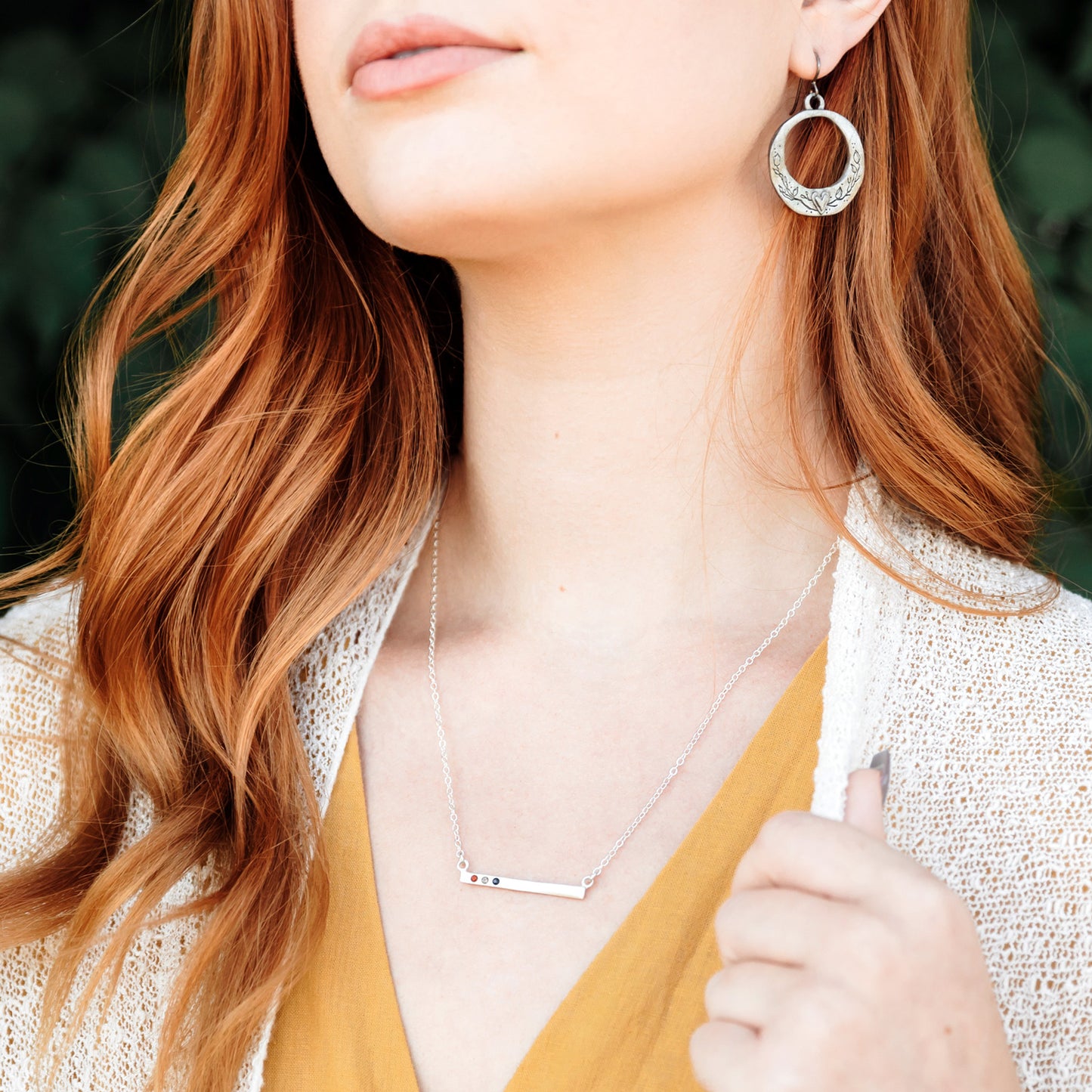 Cross Bar Necklace (Sterling Silver)
