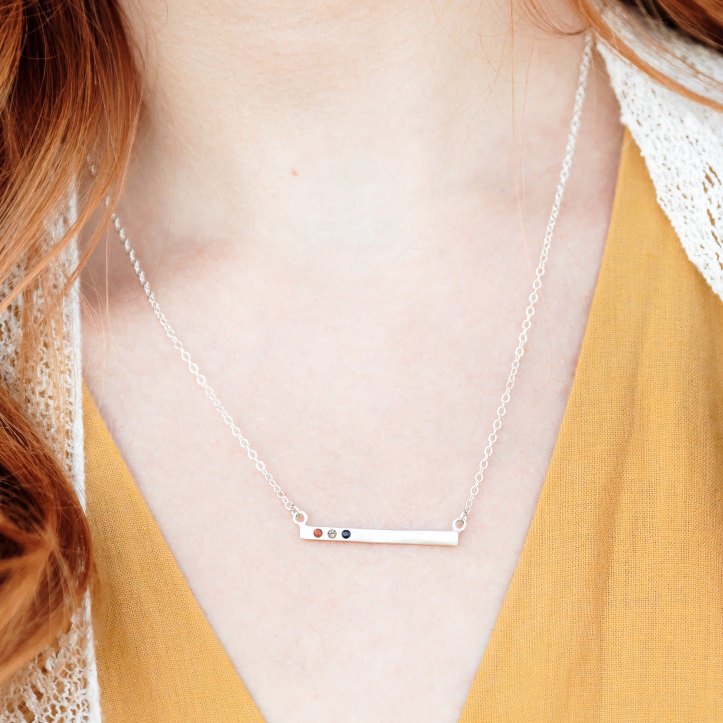 Cross Bar Necklace (Sterling Silver)