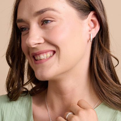 Passage Earrings Genuine Diamonds (Sterling Silver)