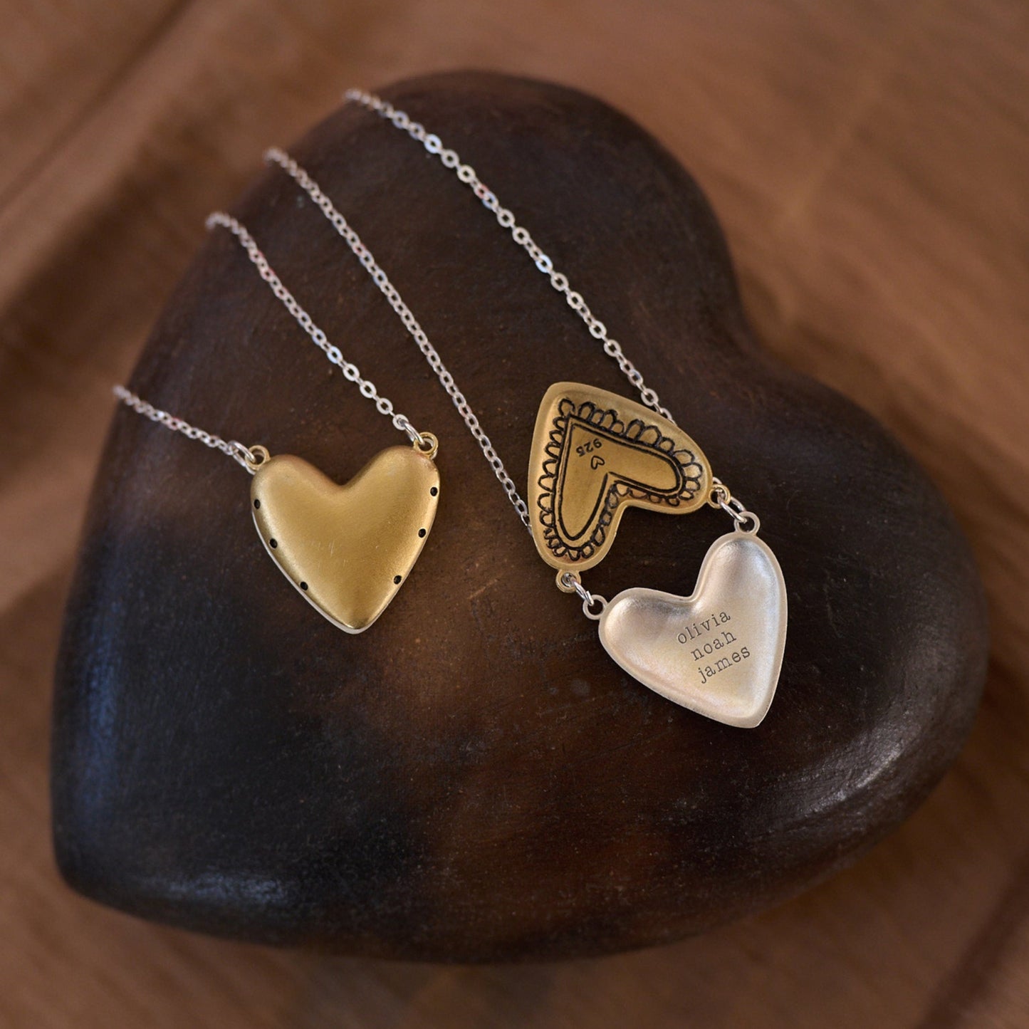 Inside My Heart Hidden Message Necklace-scalloped {Sterling Silver}