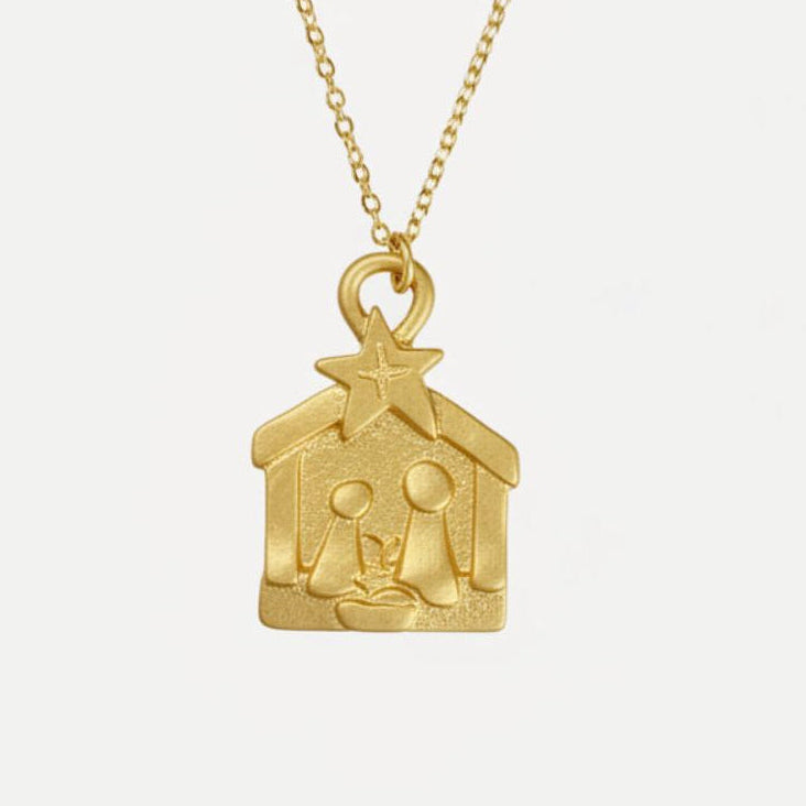 A Savior is Born Nativity Necklace (Gold Plated)
