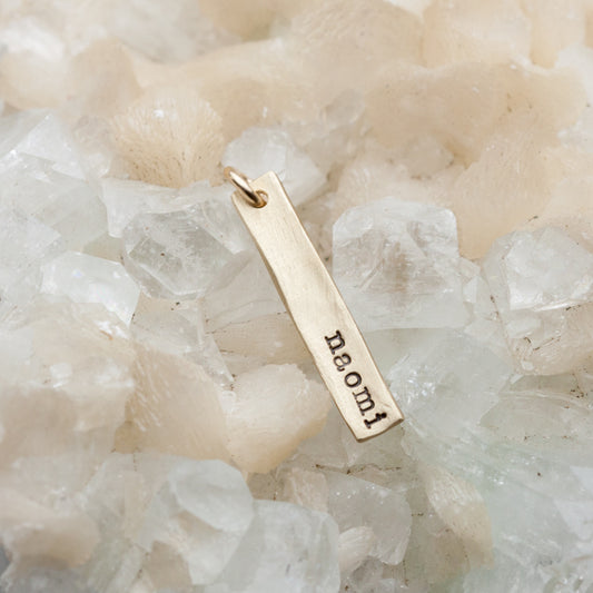 Skinny Tag Charm (9K Solid Gold)