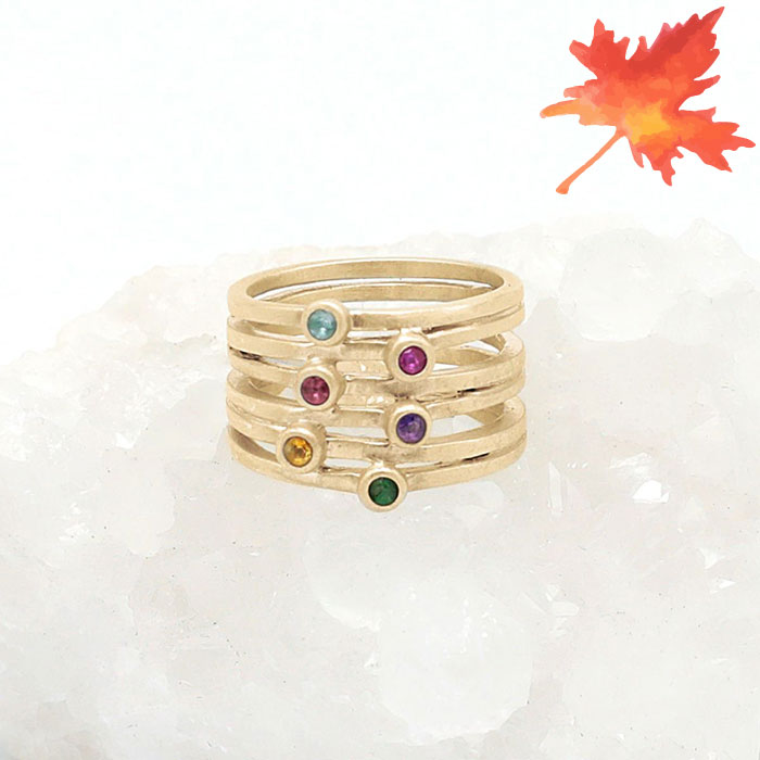 Always Together Birthstone Ring {10K Solid Gold}