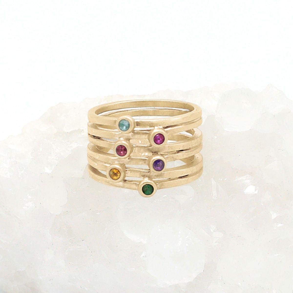 Always Together Birthstone Ring {14K Solid Gold}