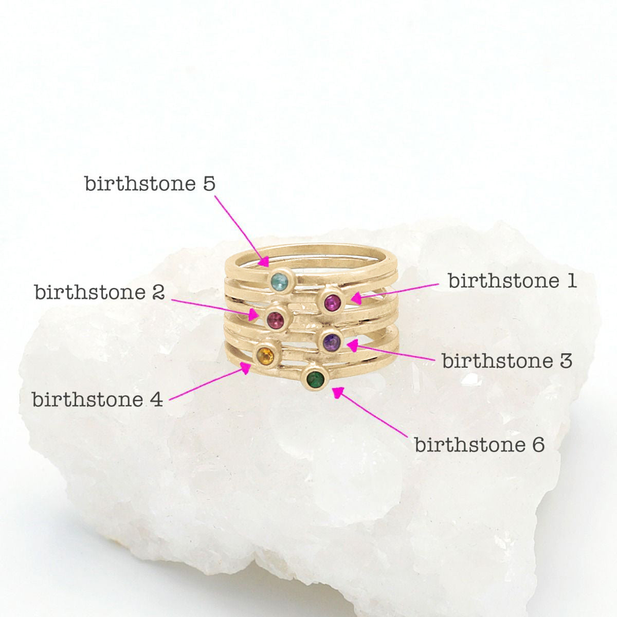 Always Together Birthstone Ring {14K Solid Gold}