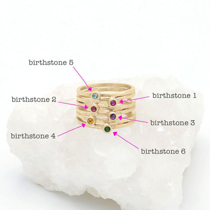 Always Together Birthstone Ring {14K Solid Gold}