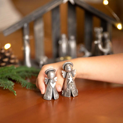 Angels on high figurine set hand-molded