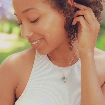 April Birth Flower Necklace (Pewter)