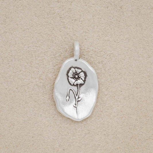 August Birth Flower Charm (Sterling Silver)