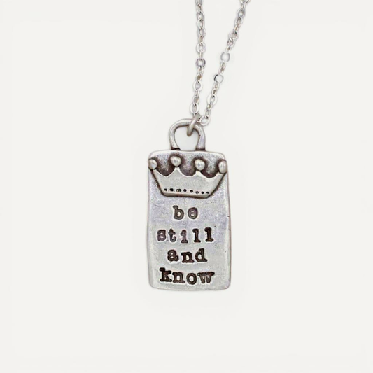Be Still Necklace (Pewter)