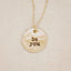 Be you disc necklace handcrafted in 10k gold personalized with engraved names, dates, or message 