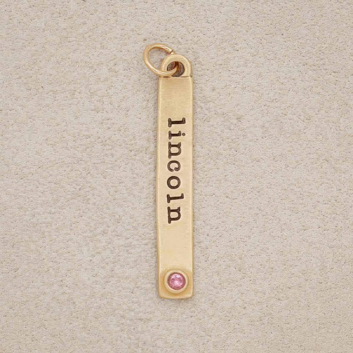 Bezel Birthstone Tag {14K Solid Gold}