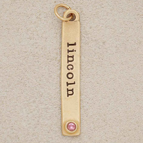 Bezel Birthstone Tag {14K Solid Gold}